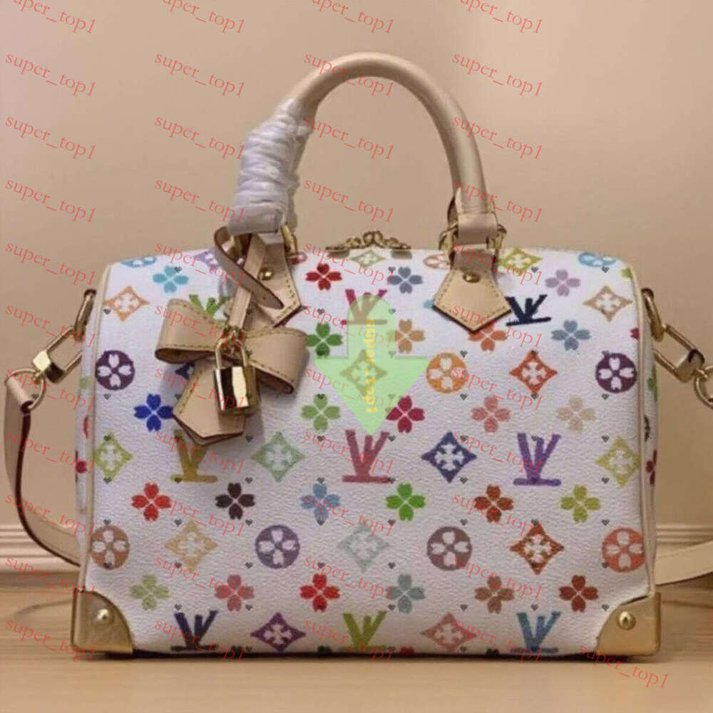 10A New Leathers Colorful Flower Pillow Travel Bag Women Leather Designer Speedyss Classics Presbyopia Shoulder Bags Crossbody Handbags Totes Pouch Purse _Top1