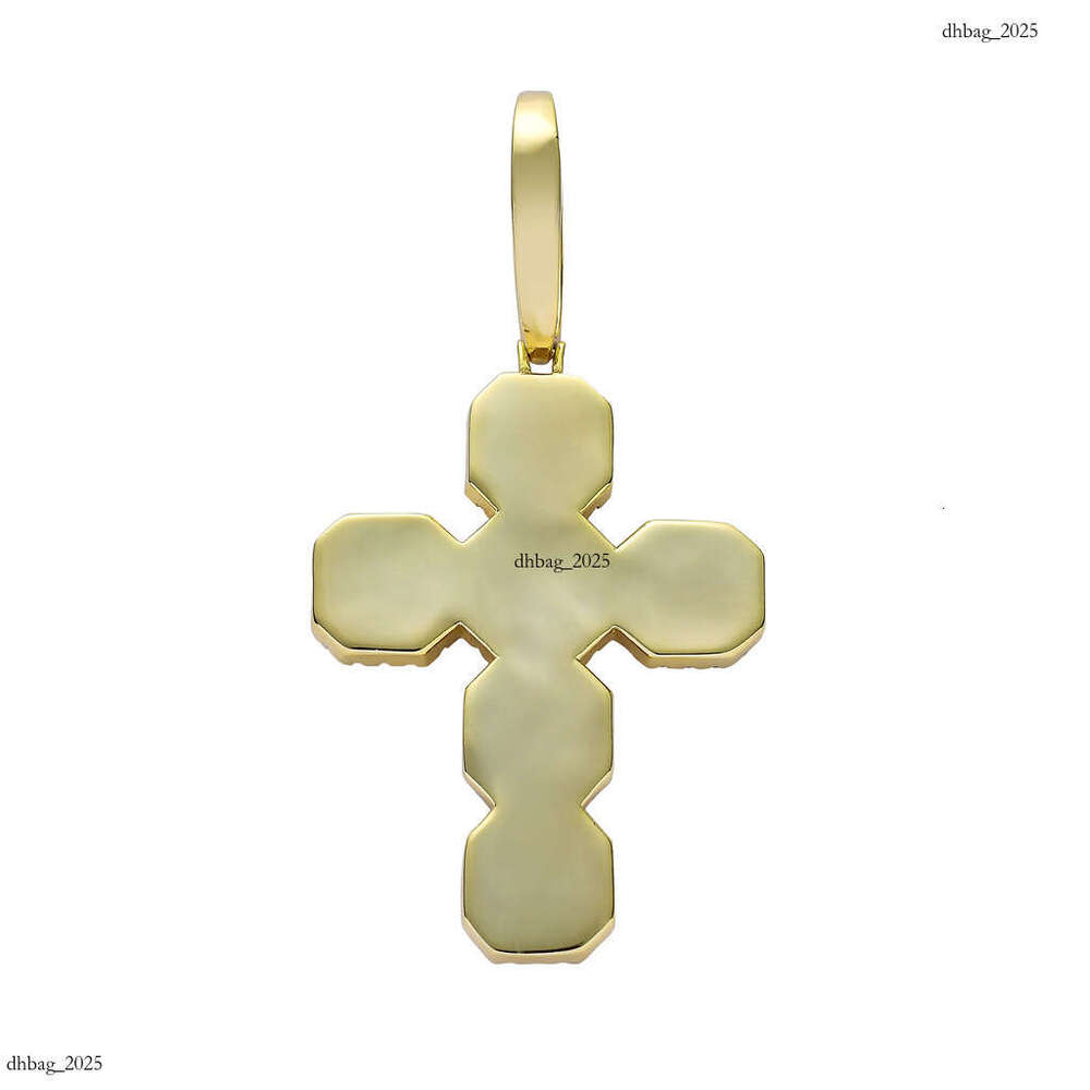 Men's Full Moissanite chain 87mm Super Large Cross Solid Pendant Big Buckle Necklace Hip Hop Accessories 111