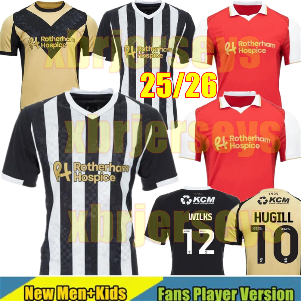 3XL 4XL 25 26 Rotherham United Soccer Jers eys WILKS BECCHIO REVELL 2025 2026 Centenary Home Away Third men Kits football shirts player fans HUGILL CLARKE-HARRIS