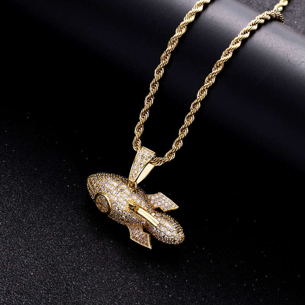 Personalized Necklace Rocket Micro-Paved Moissanite chain Men's Hip-Hop Pendant