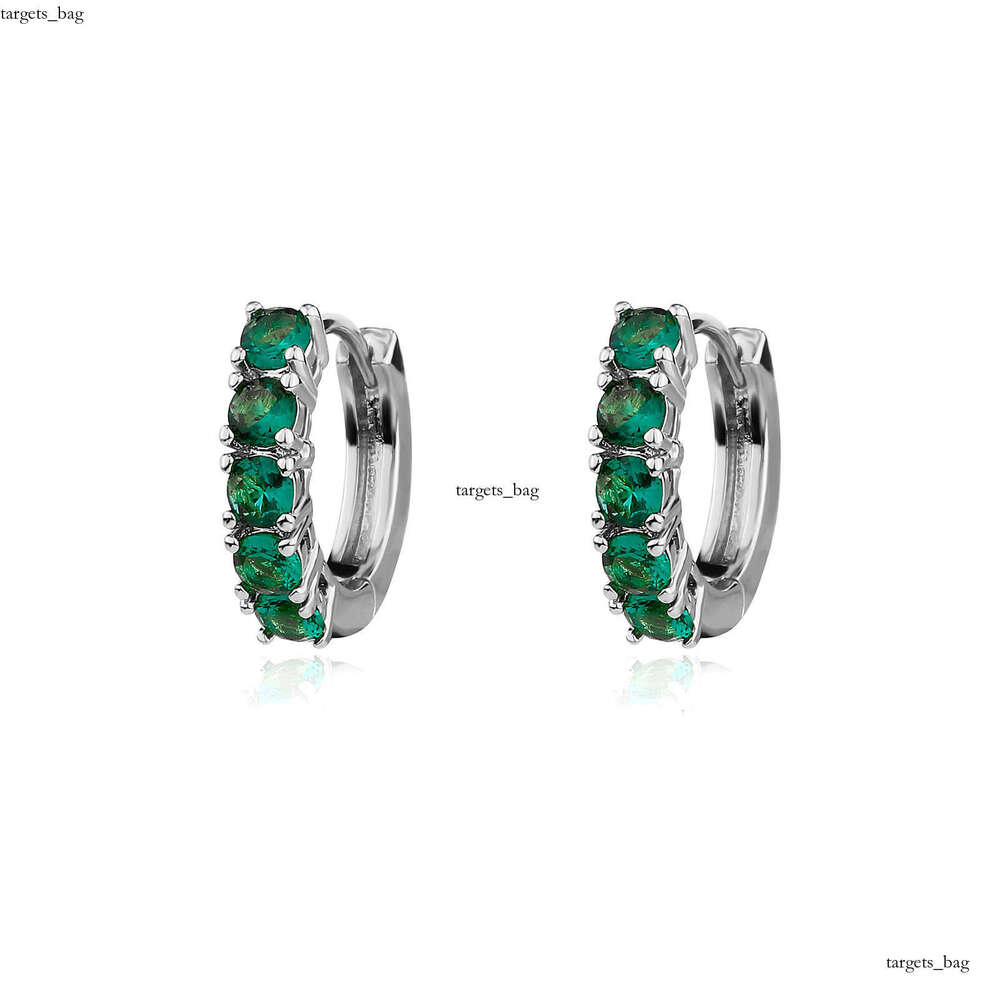 Single Row Zircon Hip-Hop Unisex Couple Hinge Hoop Trendy Personality Bling Earrings