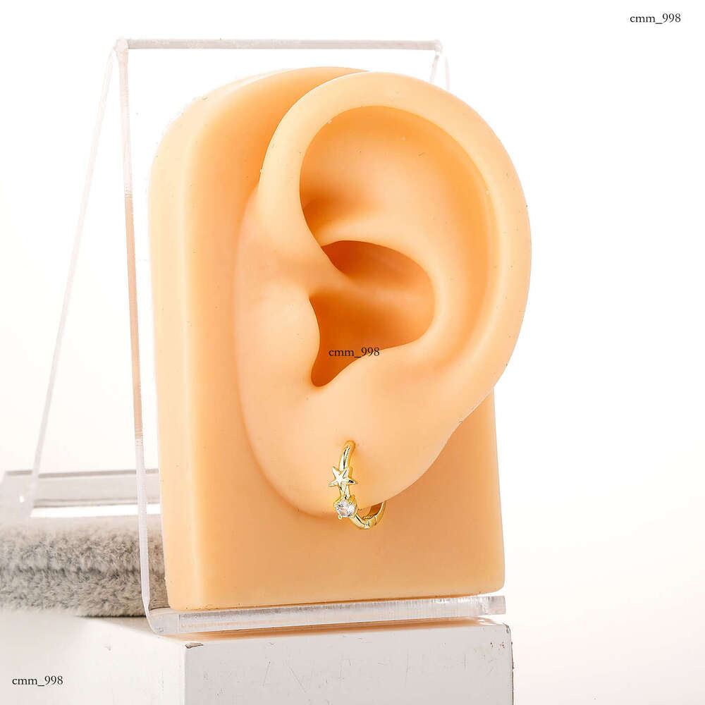 INS Style Single Star Earrings for Men Women, Simple and Elegant Pentagram Stud Earrings, Niche Zircon Inlaid Ear Jewelry