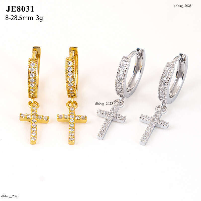 ICED OUT New Classic Cross Men's and Women's Fashionable Personality Earrings