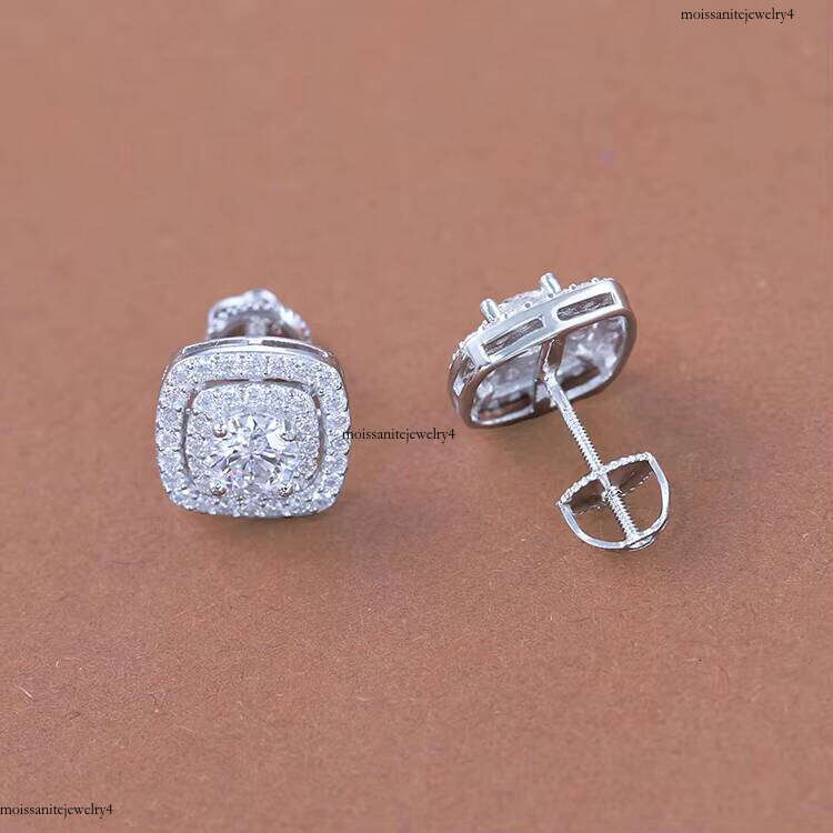 Pass Dia Tester VVS Moissanite D Color with GRA Sier Fine Jewelry Stud Earring for Men Women