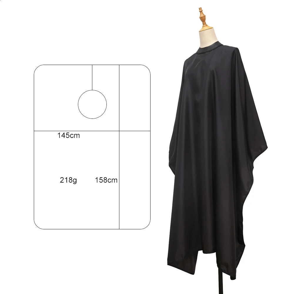 Silicone Neckline Haircut Cloth Hidden Buckle Waterproof Barber Black Cape Hairdressing Coat Hairdress Gown Barbershop Supplies 250807
