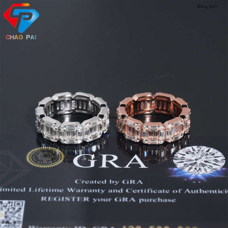 ICED OUT New Hip-Hop Ring Irregular Moissanite Full Inlay Silver Unisex