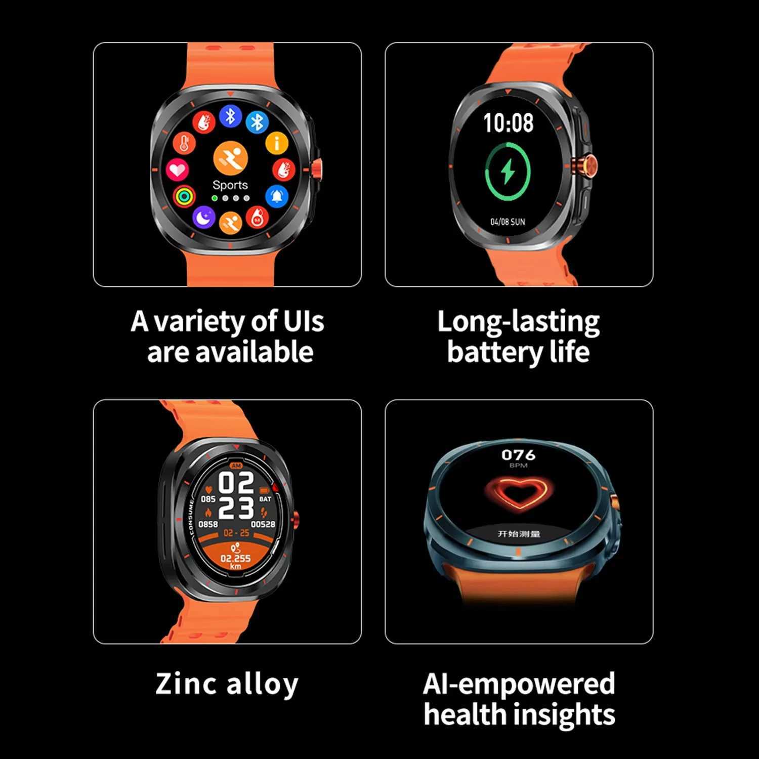 2025 New Talk Smart Watch 1.52 inch HD AMOLED Casual Games Health Monitoring Smartwatch for Android IOS Y250809