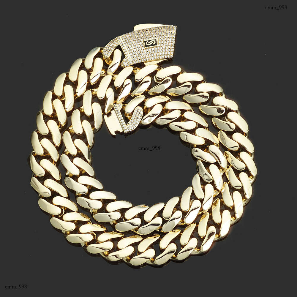Hip Hop 14K Gold Glossy Cuban Trendy Accessories Men's Necklace