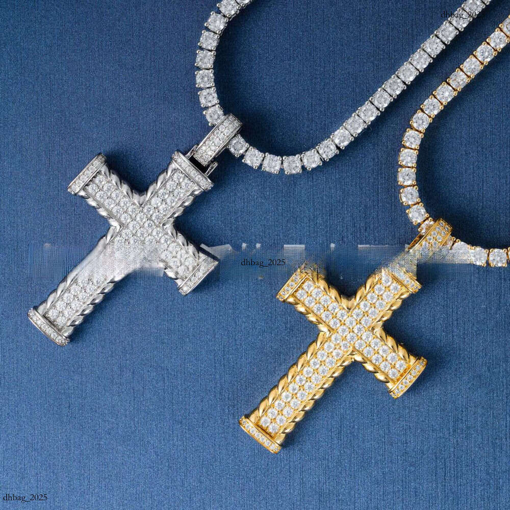 Jewelry S Cross Full Inlaid D Color Moissanite Pendant Can Be Worn with Tennis Chain 111