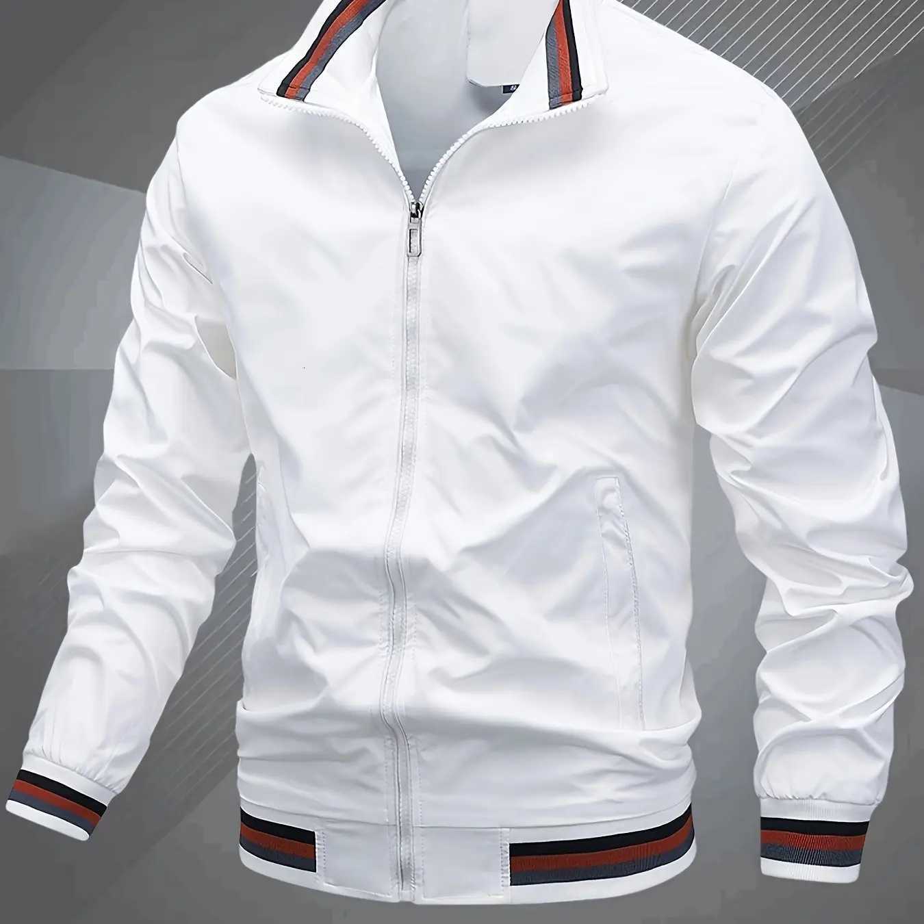 Mens Jacket Sports Streetwear Long-Sleeved Pocket Jacket Windproof Jacket Bomber Jacket Autumn Daily Clothing Mens Zipper Jacket Sportswear Mens Jacke