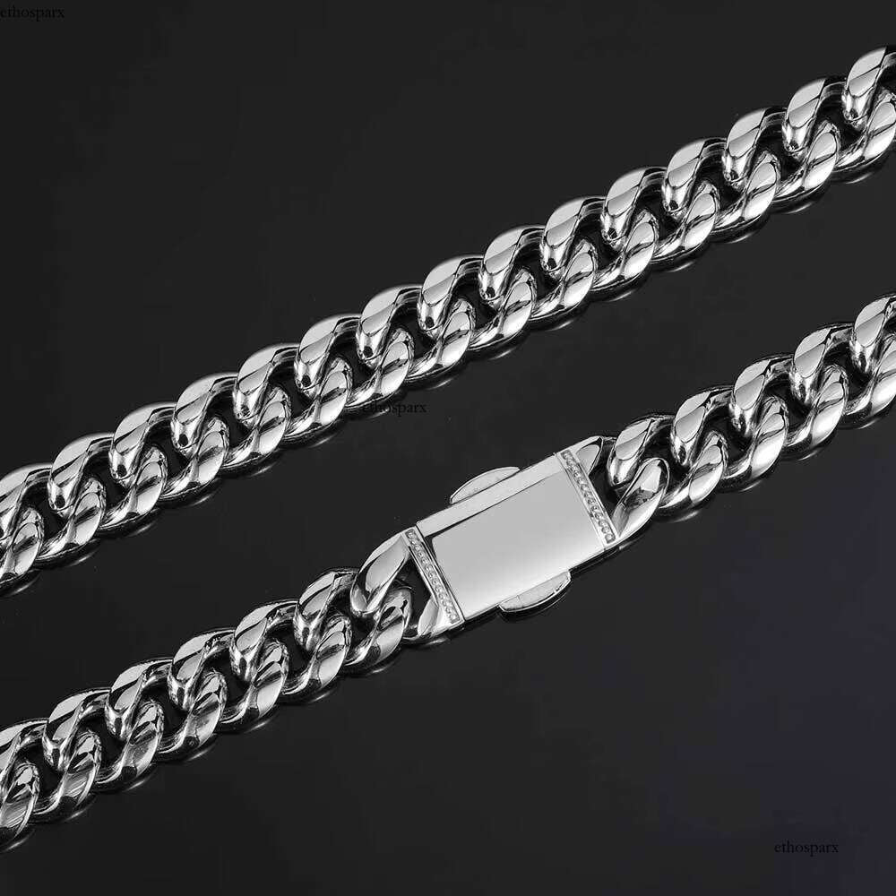 Hip Hop Fashion Jewelry Fine Polished Stainless Steel Gold Plated Customized Men's Cuban Link Chain Necklace