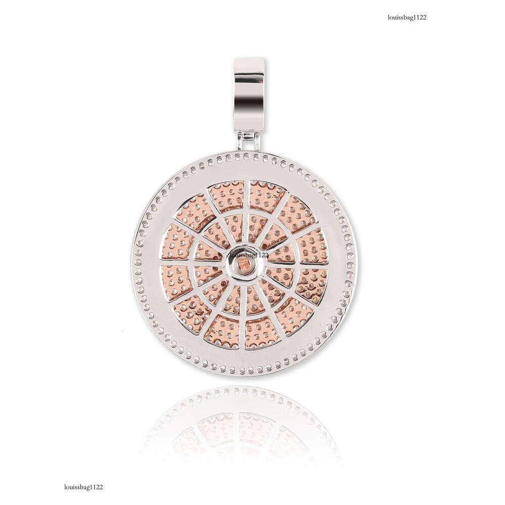 Trendy Dollar Sign Money Bag Rotating Disc Pendant Micro Paved Full Moissanite chain Hip Hop Necklace Jewelry