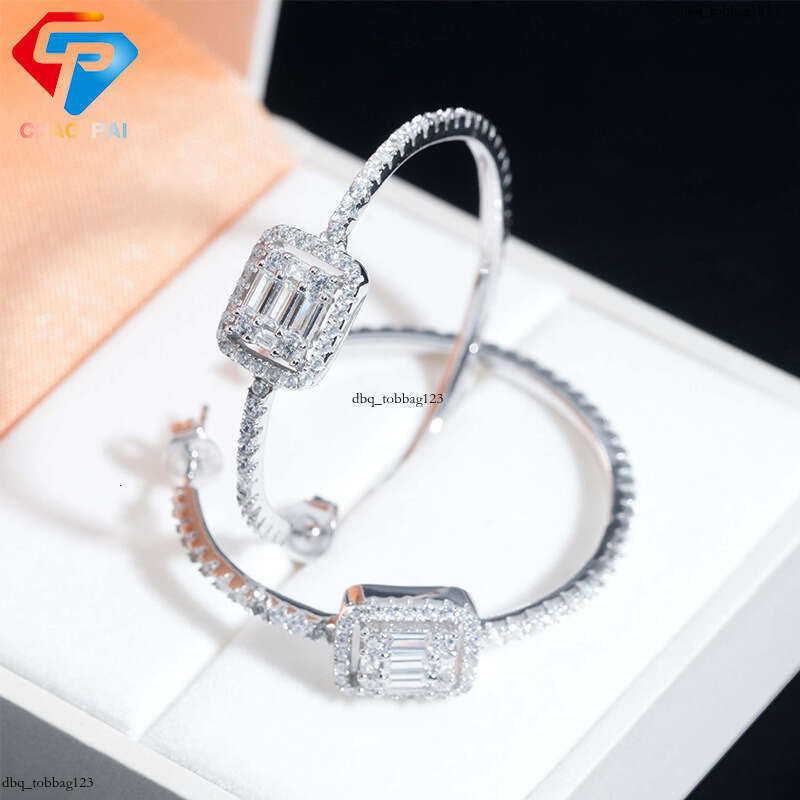 ICED OUTins Minimalist Hollow Cubic Zirconia Earrings Elegant Simple Sier Jewelry