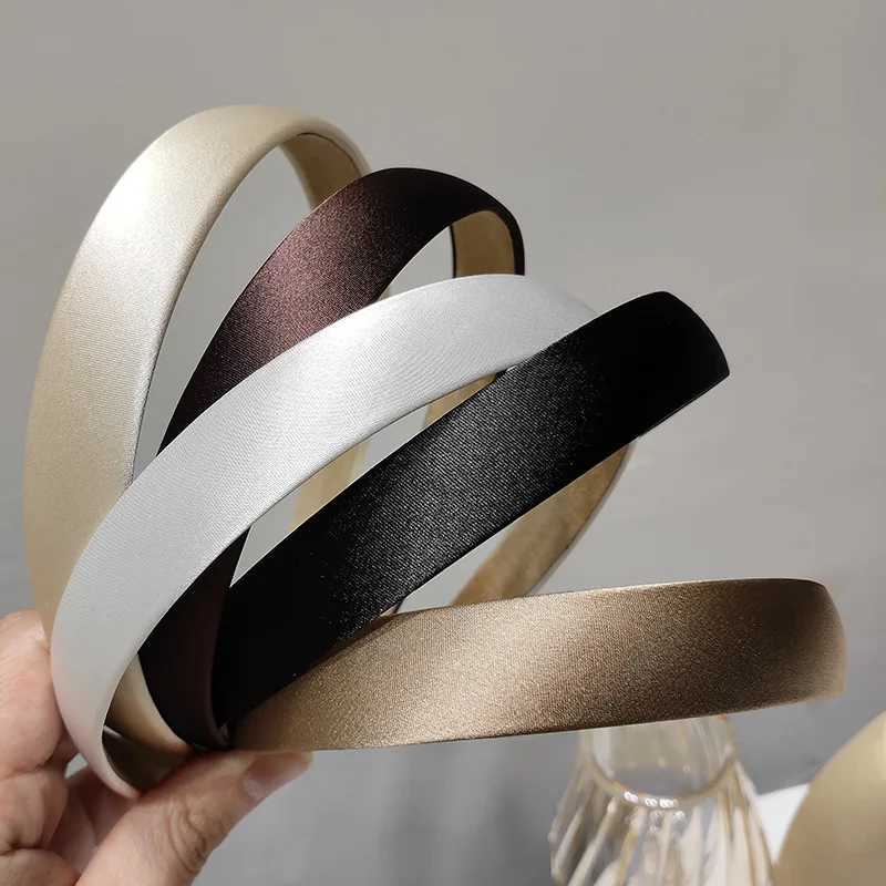 French style thin edge chic hair accessory pure color vintage silk hair accessory Y250809