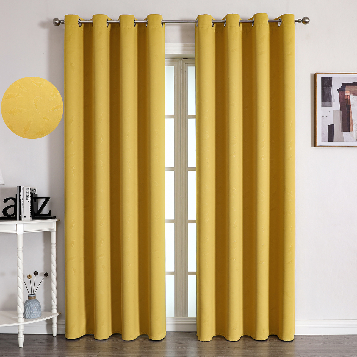YL-36959 thick double-sided linen blackout curtain project hotel school sound insulation heat insulation blackout cotton linen curtain finished produc