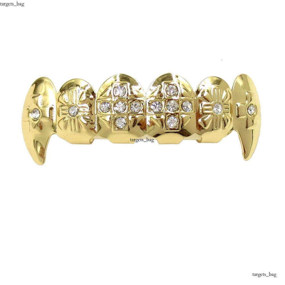 Bling Plated Dia Hip Hop Gold Sharp Teeth Shiny Street Cool