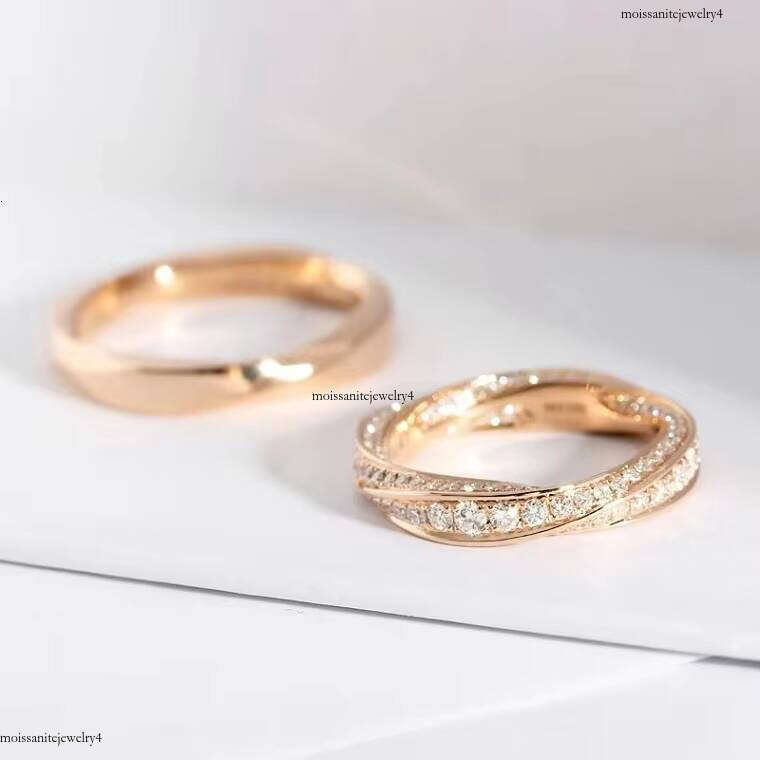 Custom Mobius Moissanite 14k Yellow Rose Gold Fashion Rings Engagement Wedding Ring Jewlery for Women Birthday Gi