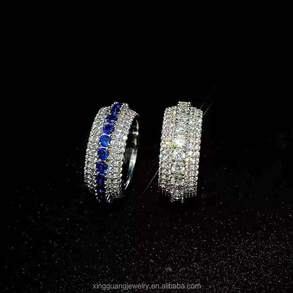 Hip Hop Gold Plated Champion Ring Full VVS Iced Out Moissanite Fancy Color S Sier Championship Rings for Men