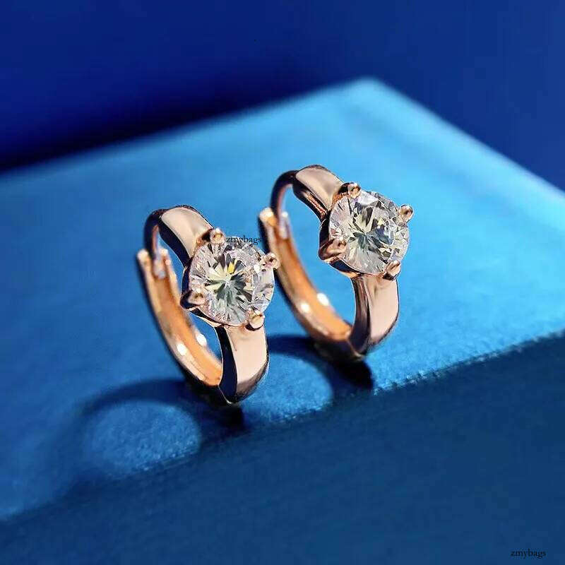 2025 Choucong Brand Top Sell Clip Earrings Simple Fine Jewelry Geuine 100% Sterling Sier Round Cut White Moissanite Dia Party Women Wedding Earring Gi