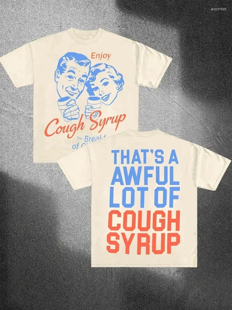 Men's T Shirts Awful Lot Of Cough Syrup Short Sleeve T-Shirt Crew Neck Shirt Men Women Summer Black Casual Cotton Tee