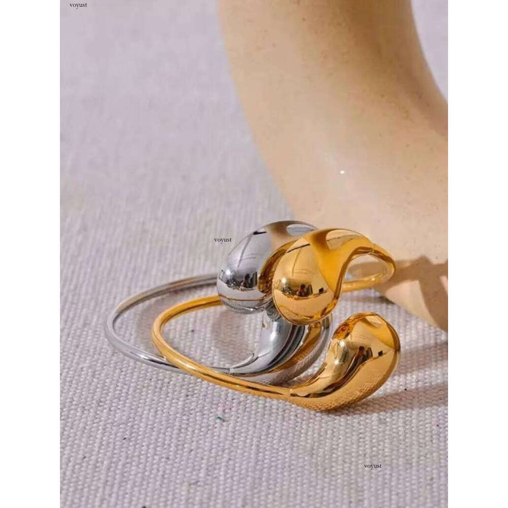 Stainless Steel 316 Water Drop Hollow Adjustable Bracelet Bangle for Women Gold PVD Rust Proof Unusual Jewelry