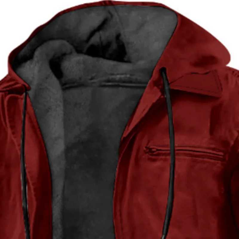 2024 Youthful and Trendy Mens Full Zipper Solid Color Sports Outdoor Daily Retro Casual Autumn and Winter Hoodie Cotton Jacket W250809