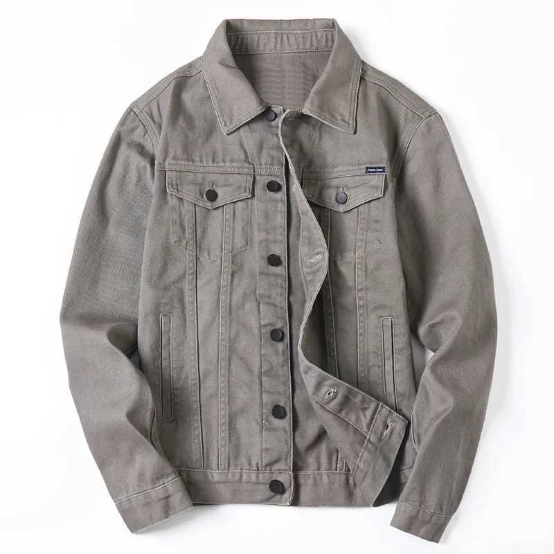 New Spring Autumn White Denim Jacket Mens Casual Trendy Korean Style Denim Jacket For Men Fashionable Workwear Top W250809