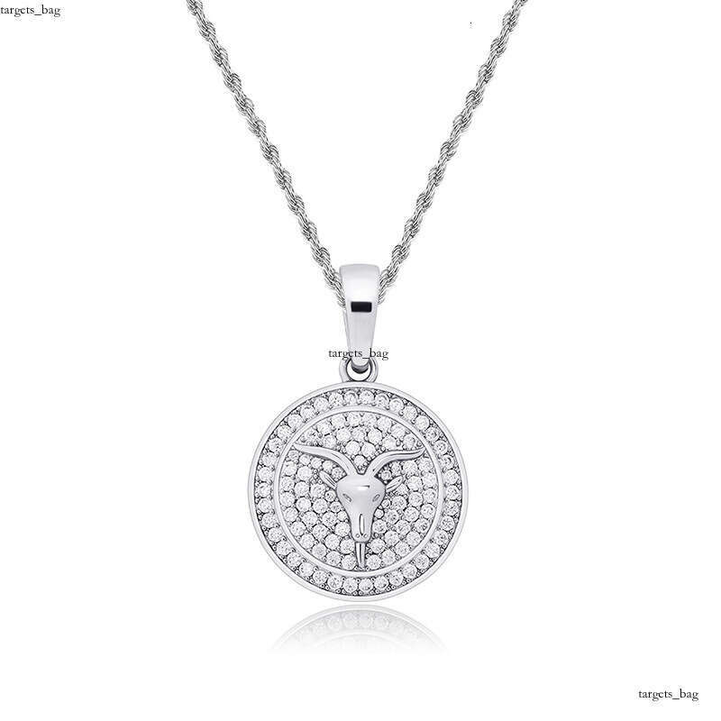 Ins Twee Constellations Pendant Full Moissanite chain Personality Clavicle Necklace Jewelry Hip-Hop