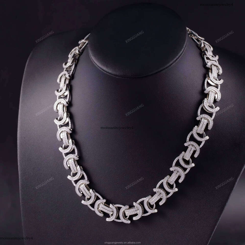 XingGuang Custom 15mm Cuban Link Unique Design Sier VVS Dia Chain 14K Gold Plated Hiphop for Rapper Men's Jewelry