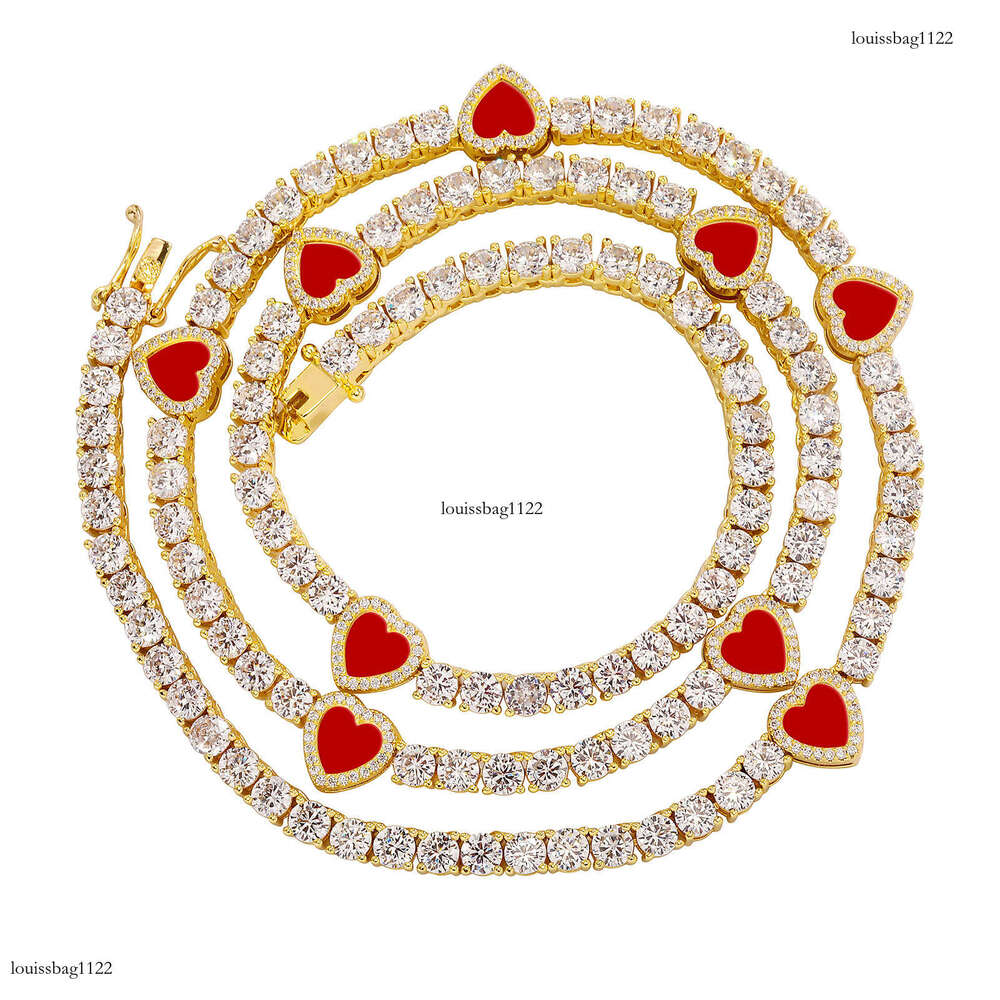 Heart Moissanite chain Bracelet Tennis Necklace for Women Exquisite High-end Clavicle Chain Accessory