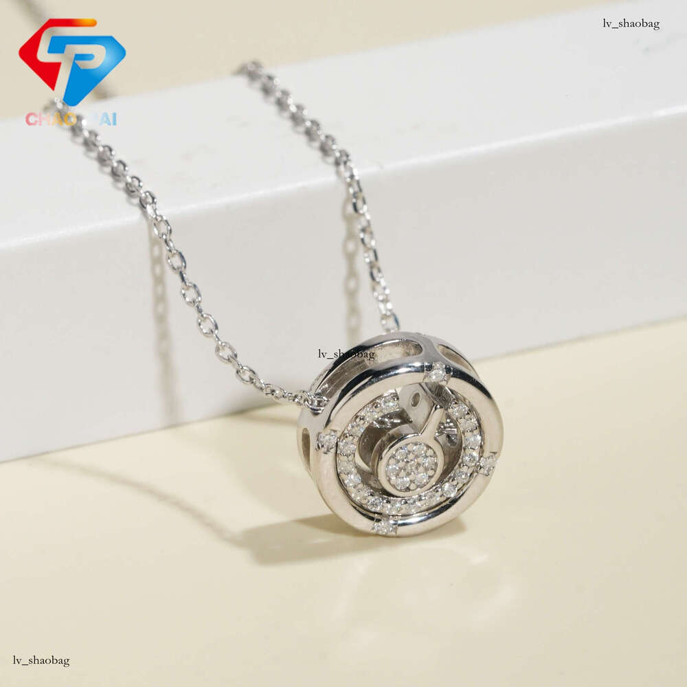 Sier Inlaid D Color Moissanite Light Collarbone Necklace