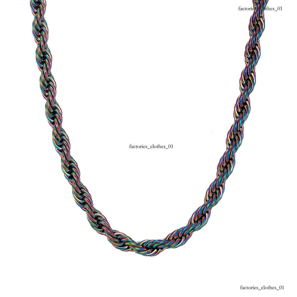 Titanium Quenched Colorful Twist Chain Jewelry Unisex Sterling Silver Bracelet Necklace