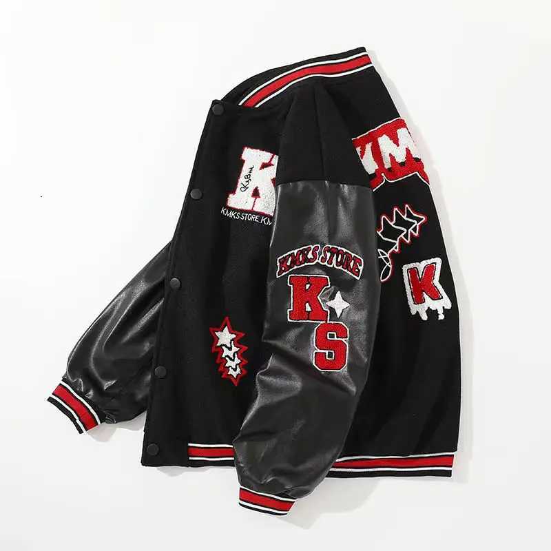 American New Letter Flocking Baseball Uniform Jacket Y2K Retro Vintage Lovers Motorcycle Casual Jacket For Men And Women Coats W250809