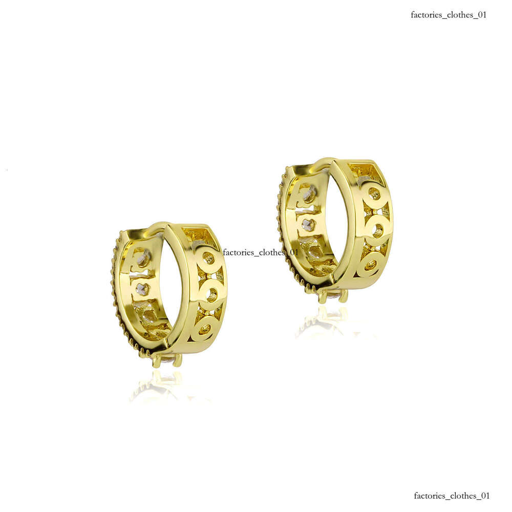 Hip-Hop Sterling Silver Zircon for Women Three-Row Versatile Earrings Personality Trendy Ear Jewelry