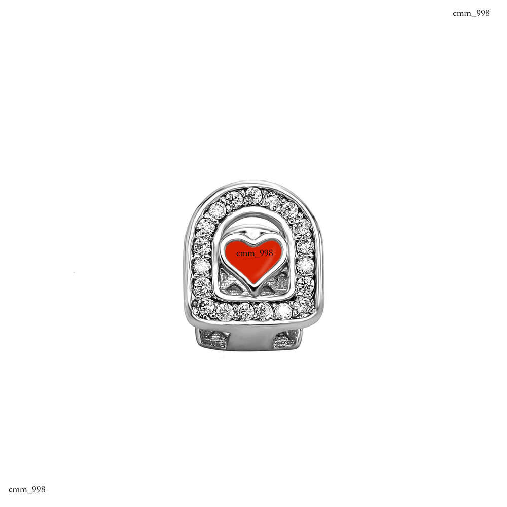 DIY Set Full Dia Sterling Silver Inlaid Zircon Hip Hop Gold Teeth Grillz