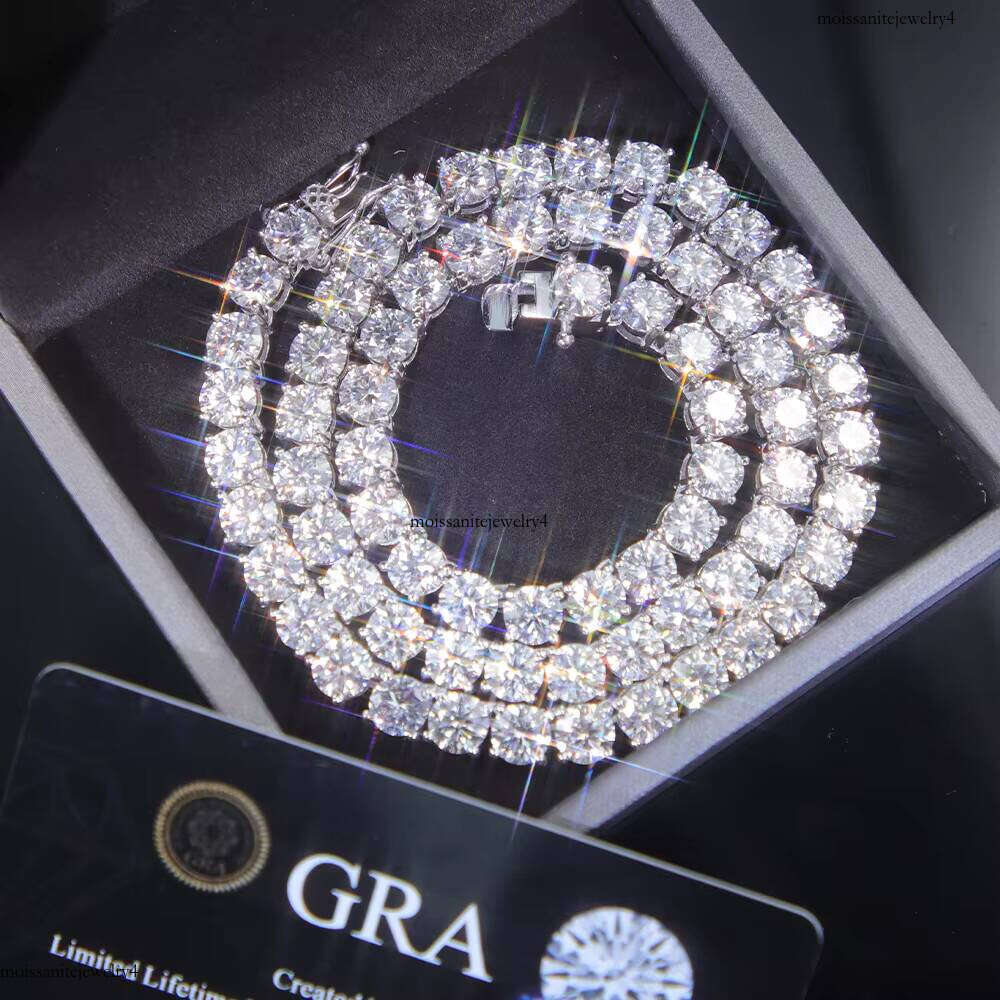 Factory Wholesale Sier VVS Moissanite Tennis Chain 2mm 3mm 4mm 5mm 6.5mm Bracelet Necklace Hip Hop Style for Pendant