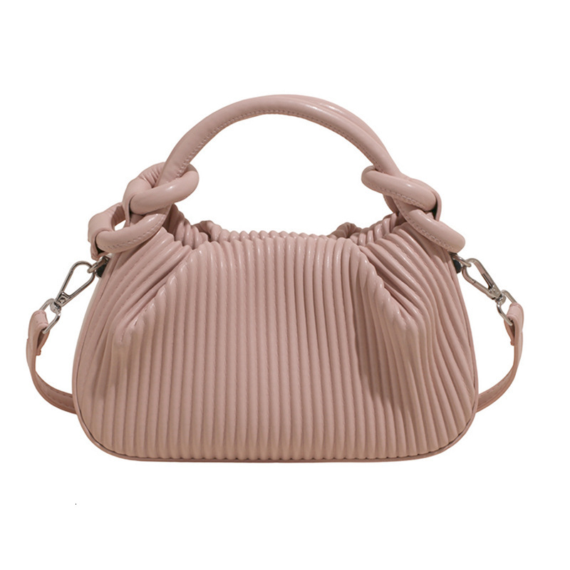 2025 Autumn New Women s Textured Vertical Striped Handbag Fashionable Niche Design Women s Crossbody Bag New Women s fashion Shoulder Bag Autumn New D