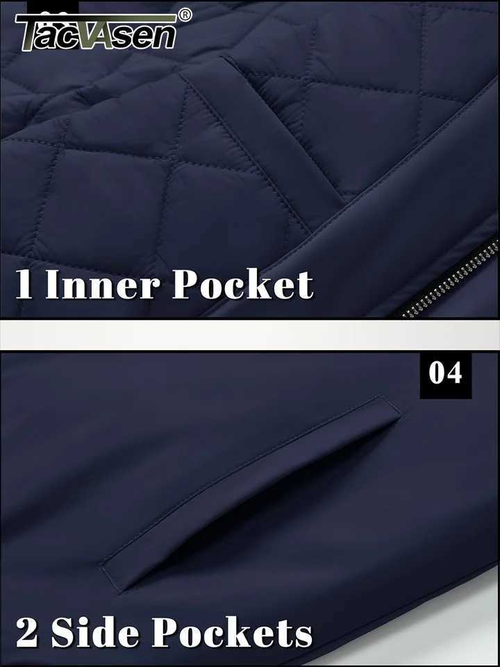 TACVASEN Winter Bomber Jackets Mens Thick Warm Padded Pilot Jacket Outdoor Windproof Waterproof Hiking Jacket Windbreaker W250809
