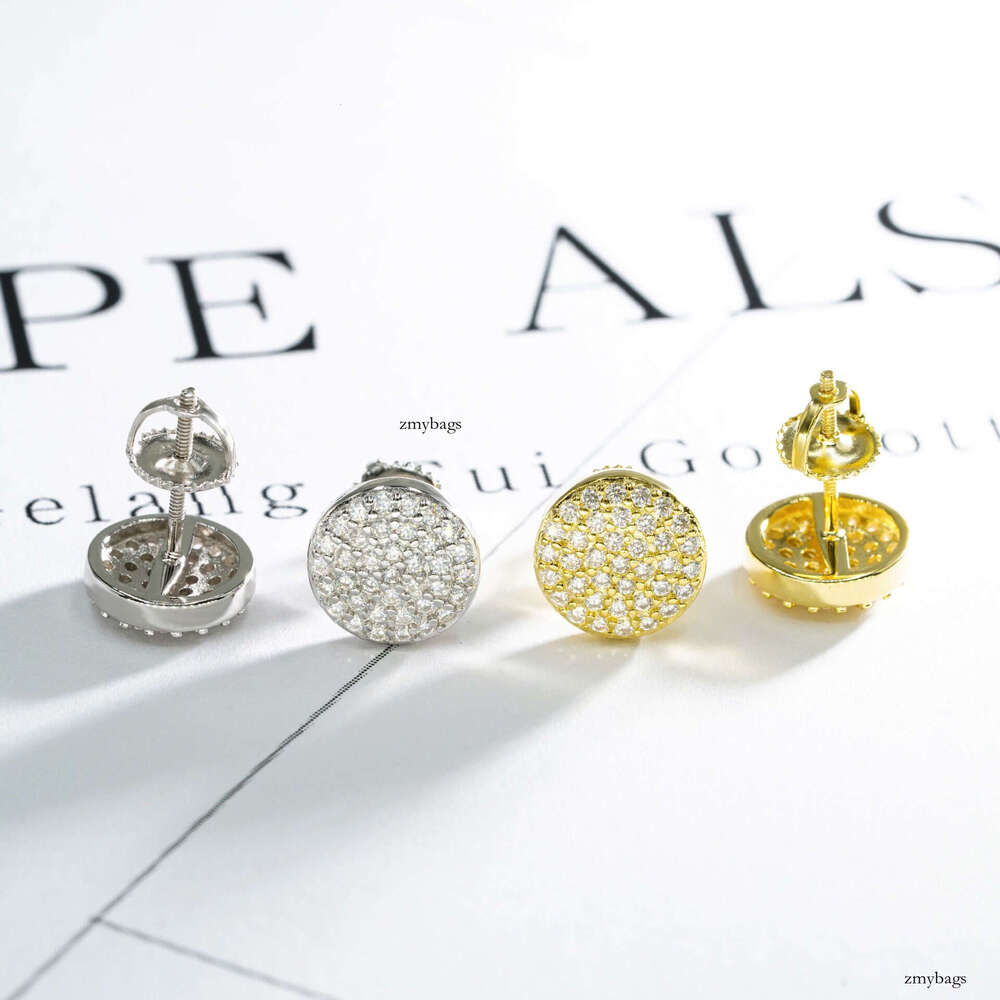 Jewelry Style Sier Moissanite Classic Round Earrings Unisex Versatile Accessories Wholesale