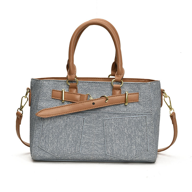 2025 Autumn fashion New Women s Shoulder Bag Niche Design Large Capacity Color Block Handbag Fashionable Leather Canvas Splicing Crossbody Designer