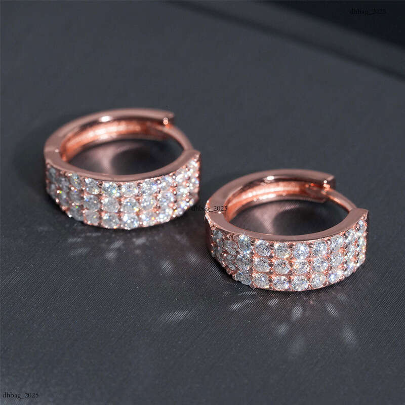 ICED OUT New Sier Moissanite D Color Unisex Fashion Simple Hoop Earrings