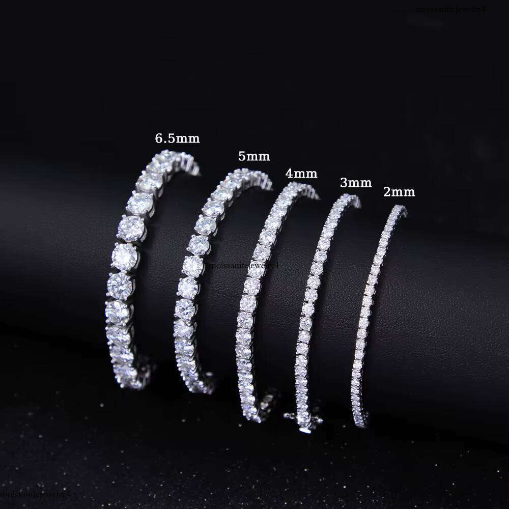 Dia 3mm 4mm Sier Gold Plated Fine Jewelry Bracelet VVS Moissanite Tennis Chain for Men Women