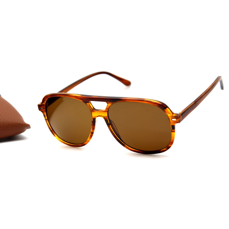 2198 Sunglasses Mens Designer Black Square Bill Glasses Ladys Green Glass Lens Fashion Eyewear 55mm