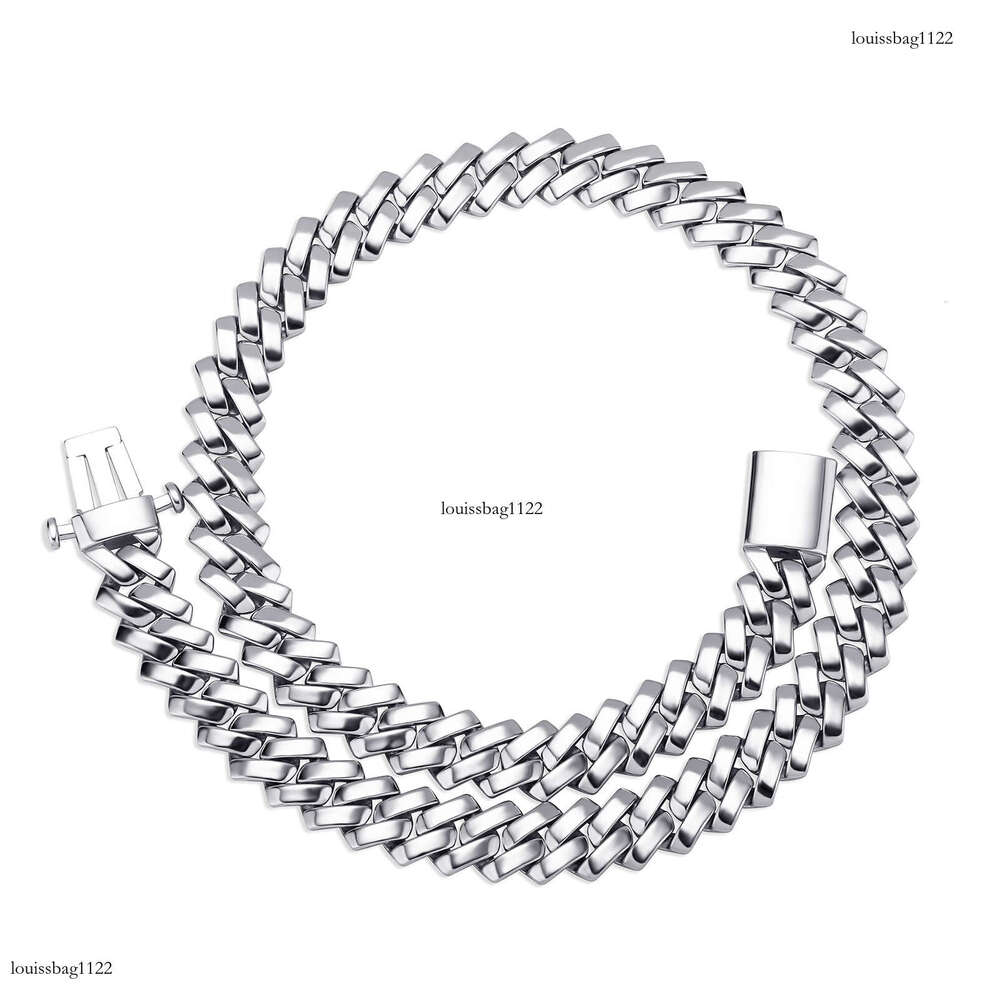 10/12/18mm Dia Chain Smooth Surface Unisex Cuban Necklace Hip Hop Personality Trendy Bracelet