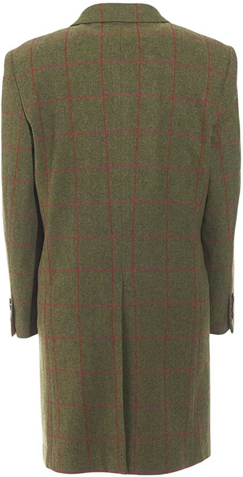 Elegant Jackets Green Plaid Man Single Breasted Mans Overcoat Woolen Blends Mid-length Trench Coat Long Mens Woolen Coat XJ250809