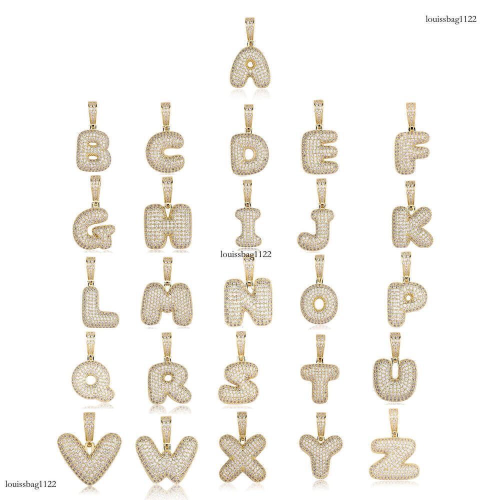 Hip Hop 26 English Letters Pendant Unisex Trendy Brand Moissanite chain Necklace
