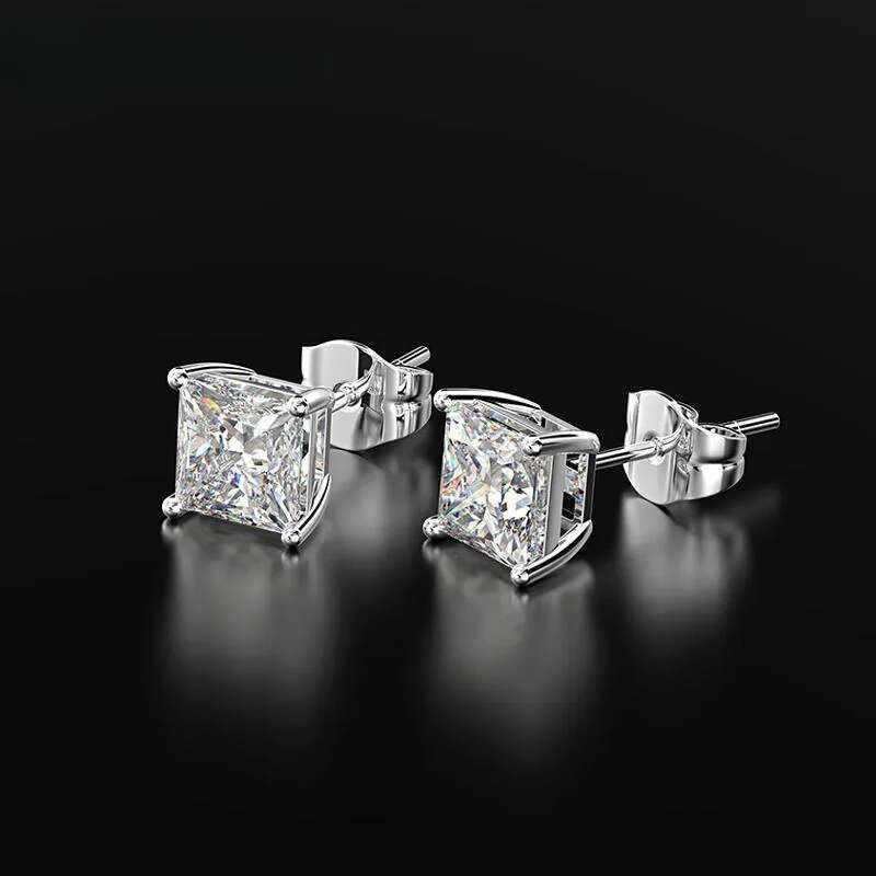 Stud OEKDFN Classic 100% Sterling Sier Earrings Created Moissanite Gemstone Anniversary Wedding Fine Jewelry Gift