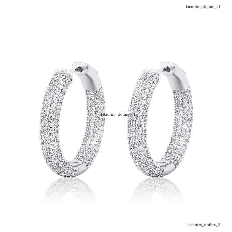 New Men and Women Full Zircon Real Plated Hip Hop Trendy Earrings Gold Jewelry