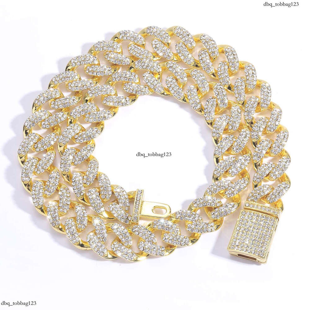 New 15mm Three Row Cuban Chain Full Dia Personality Trendy Men's Hip Hop Necklace