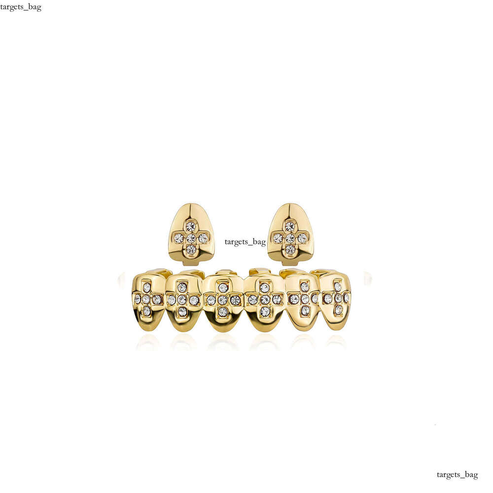 Teethgrillz Combo Gold Teeth Set Trendy Nightclub Rap Hip-Hop Accessories Personality Versatile